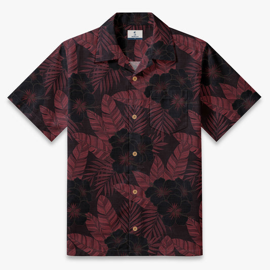 Moonlit Hibiscus Camp Shirt