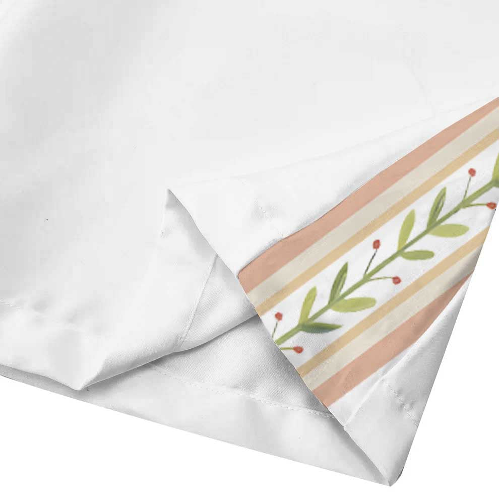 Green Floral Pattern Casual Trousers With Elastic Waistband