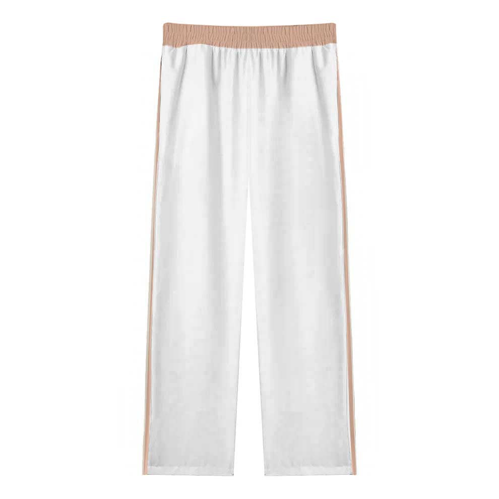 Green Floral Pattern Casual Trousers With Elastic Waistband