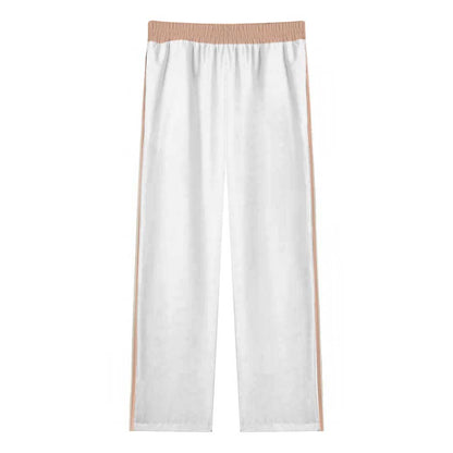 Green Floral Pattern Casual Trousers With Elastic Waistband