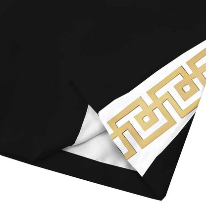 Golden Baroque Pattern Casual Trousers With Elastic Waistband