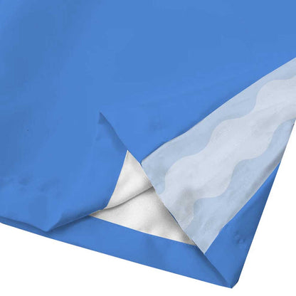 Blue Ferry Pattern Print Casual Trousers With Elastic Waistband