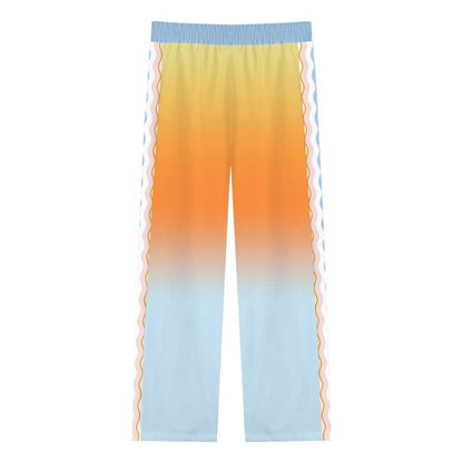 Angel Sun Pattern Casual Trousers With Elastic Waistband