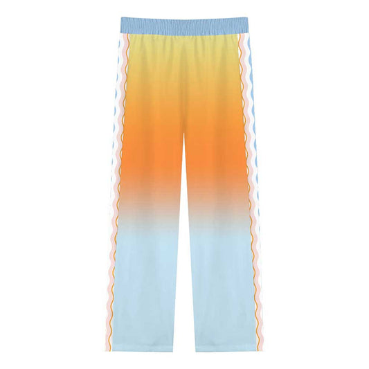 Angel Sun Pattern Casual Trousers With Elastic Waistband