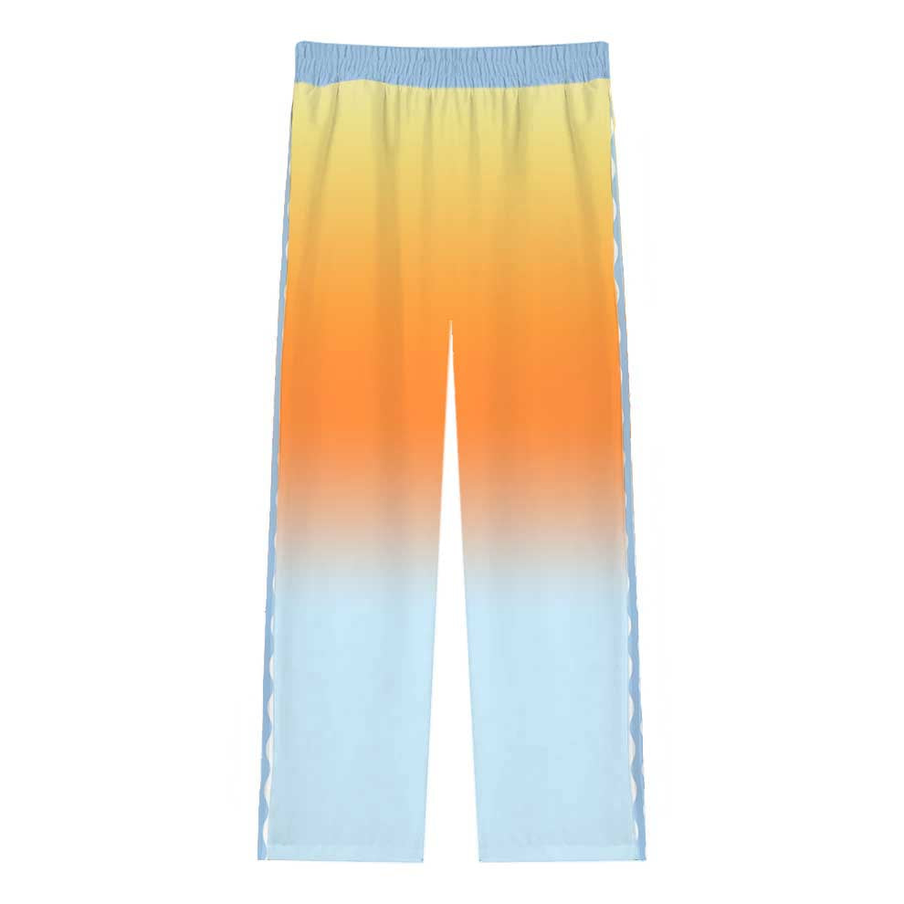 Angel Sun Pattern Casual Trousers With Elastic Waistband