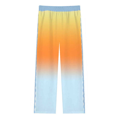 Angel Sun Pattern Casual Trousers With Elastic Waistband