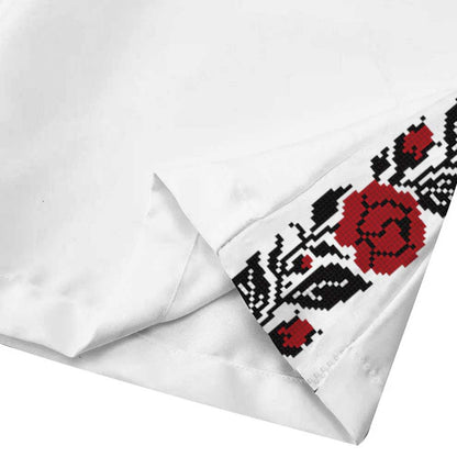 Floral Pattern Print Casual Trousers With Elastic Waistband