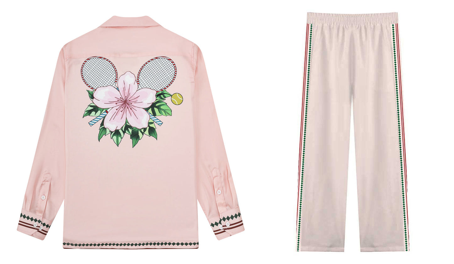 Pink Casual Trousers With Elastic Waistband