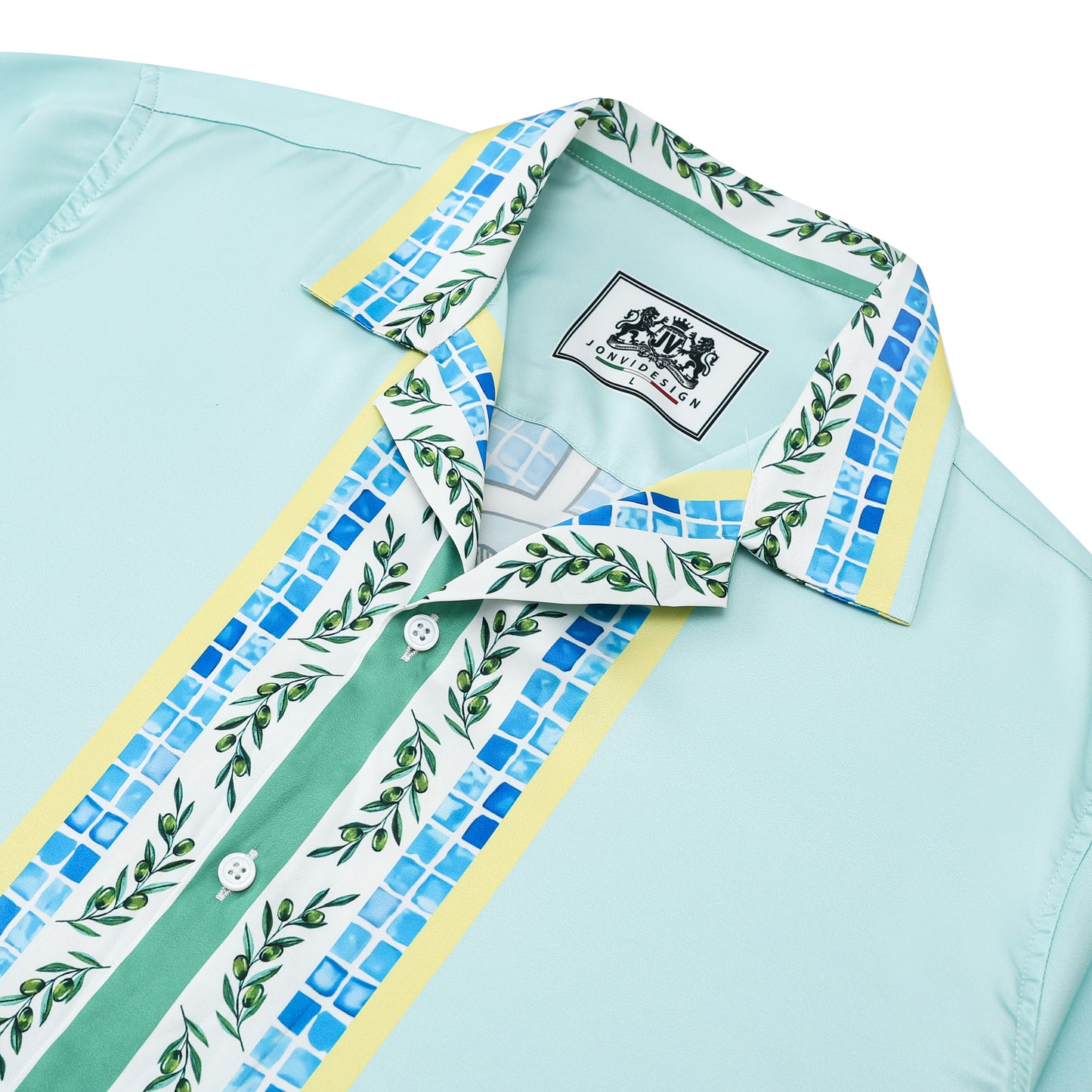 Tennis Print Camp Collar Short Sleeve Shirt