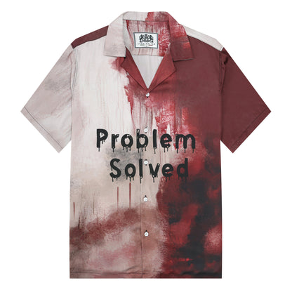 Problem Solved Bloody Camp Collar Short Sleeve Shirt