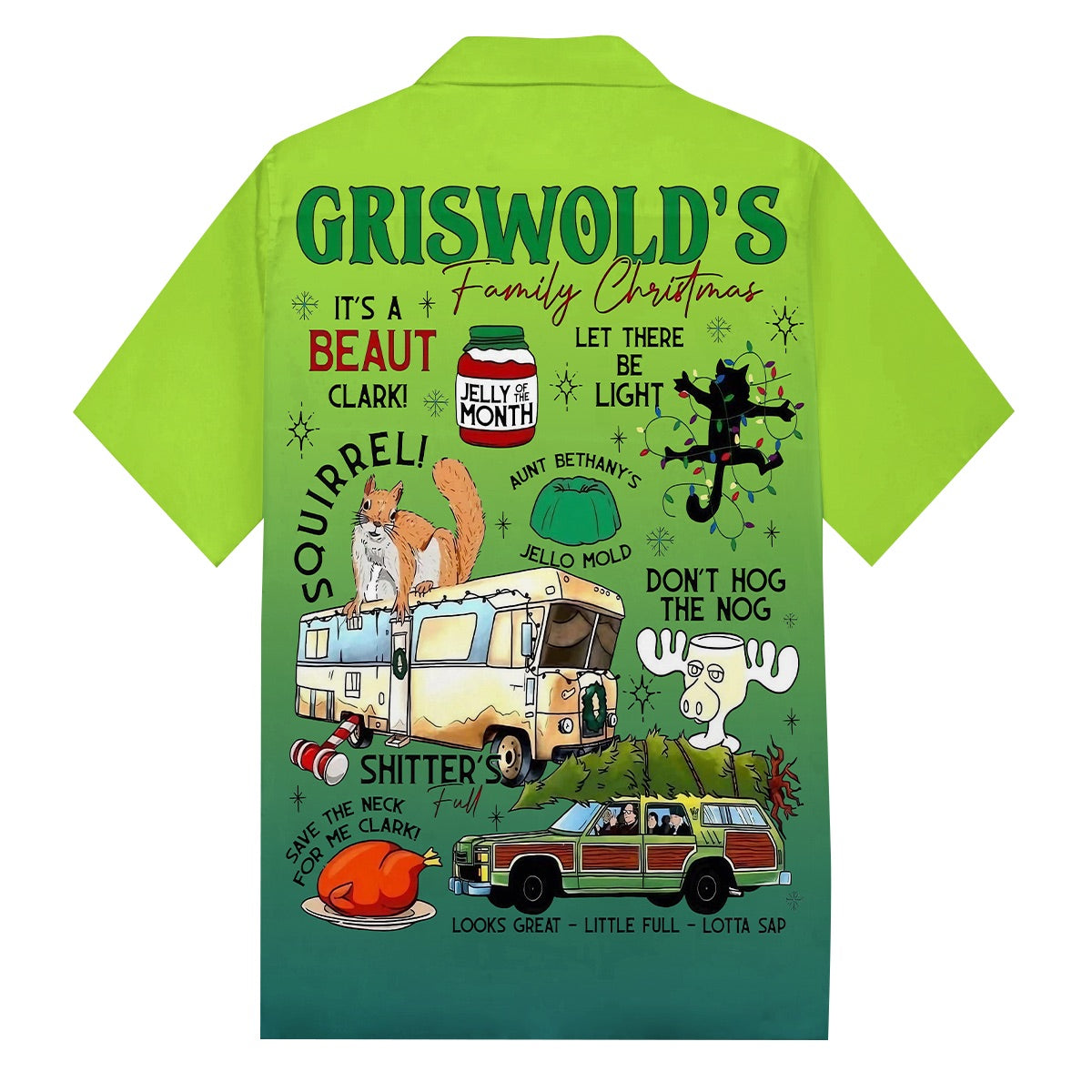 National Lampoon’s Christmas Vacation Retro Camp Collar Short-Sleeve Shirt