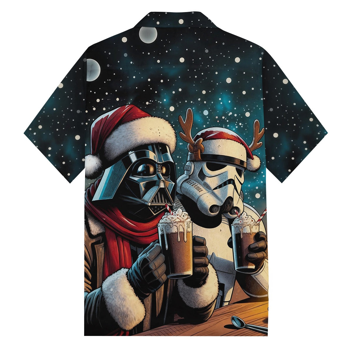 Star Wars Christmas Outfit Retro Camp Collar Short Sleeve Shirt