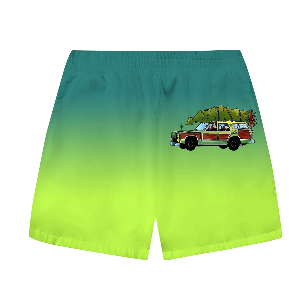 National Lampoon’s Xmas Vacation Gradient Green Elastic Waist Shorts