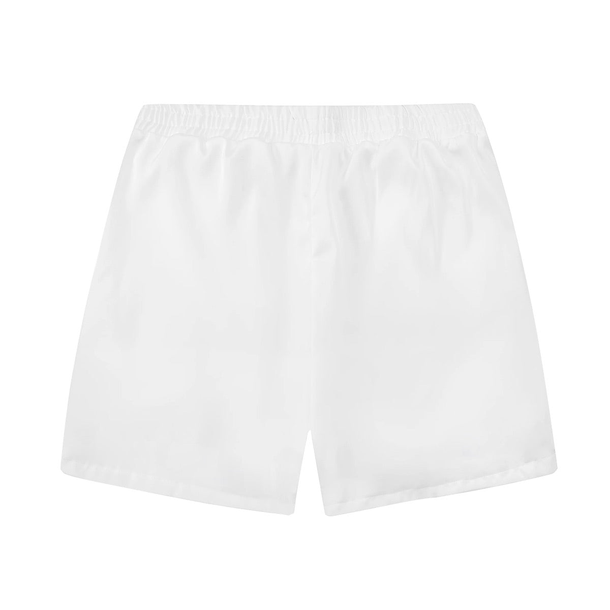 Santa Claus Print White Elastic Waistband Casual Shorts