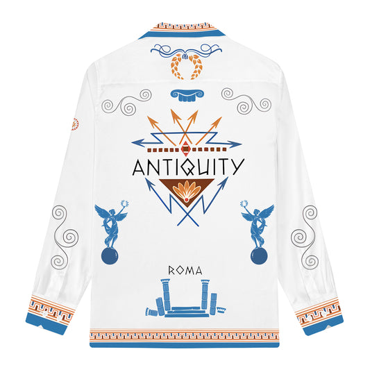 ROMA Print Long Sleeve Camp Collar Shirt