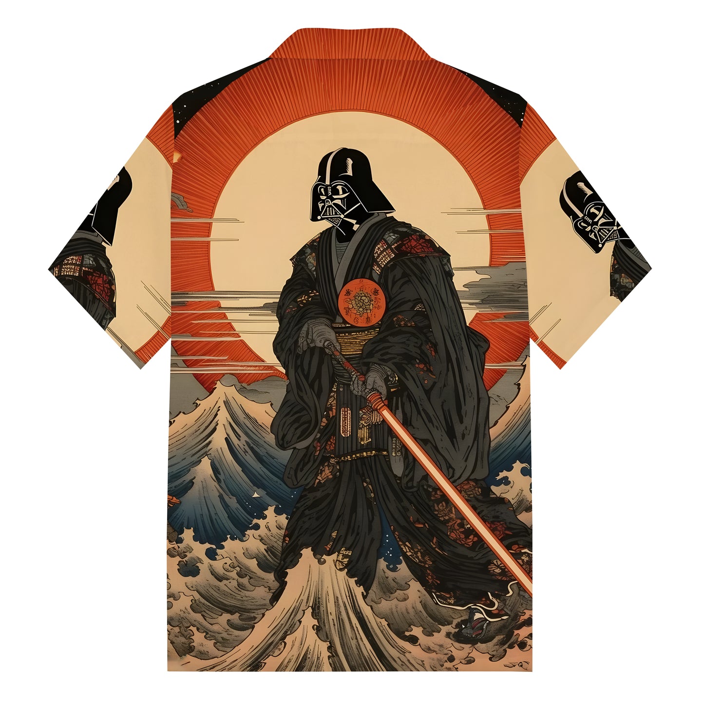 Ukiyoe Star Wars Print Camp Collar Short Sleeve Shirt