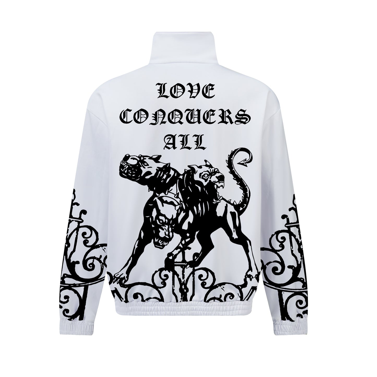 Three Headed Gog Print Zip Up Track Suit Top