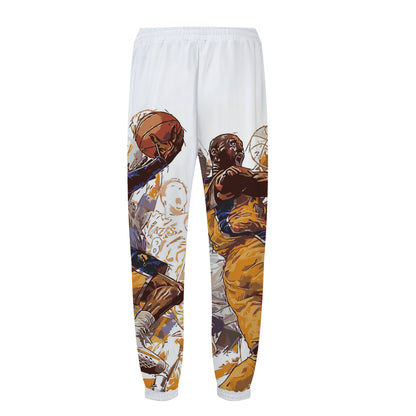 Basketball Superstar Print Elastic Waist Sports Sweatshirt Pants