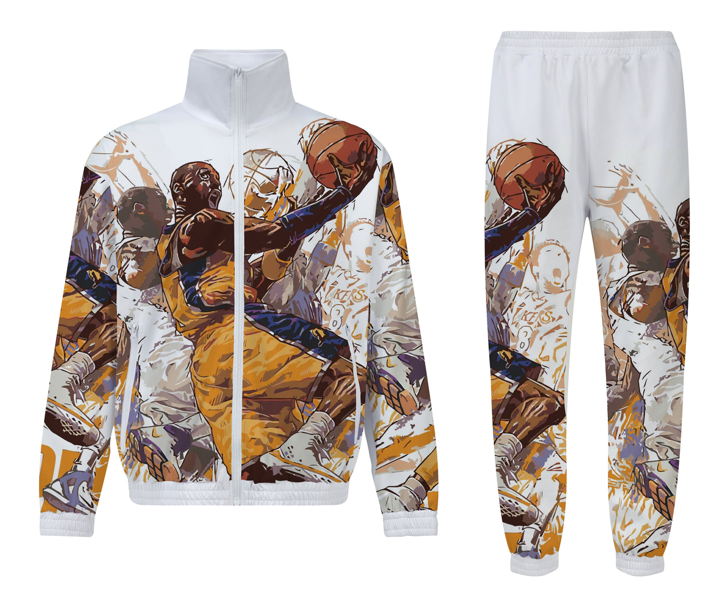 Basketball Superstar Print Zip Up Track Suit Top