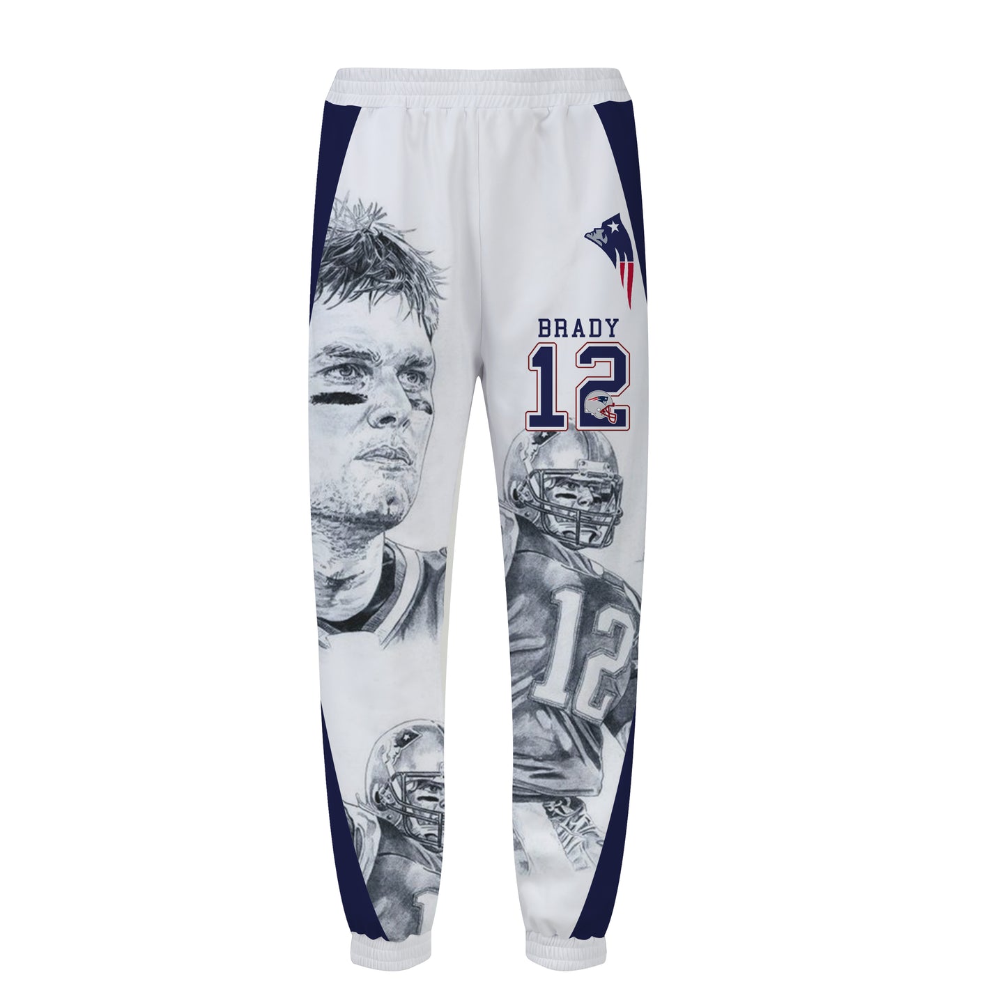 Rugby Player Print Elastic Waist Sports Sweatshirt Pants