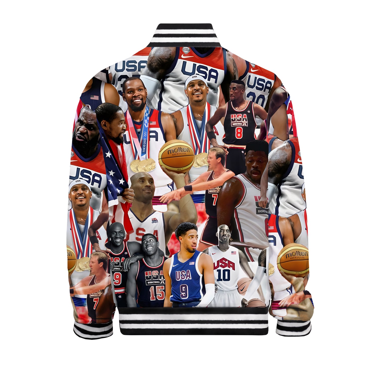 Basketball Star Collection Print Bomber Jacket