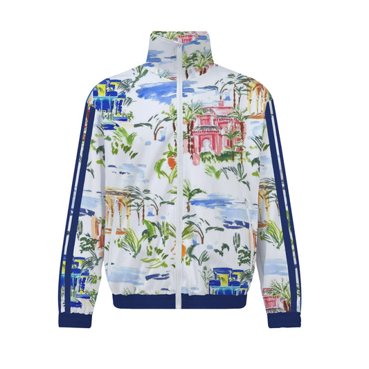 Hawaiian Rainforest Print Zip Up Track Suit Top