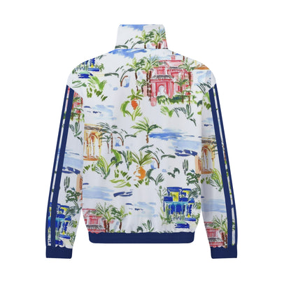 Hawaiian Rainforest Print Zip Up Track Suit Top