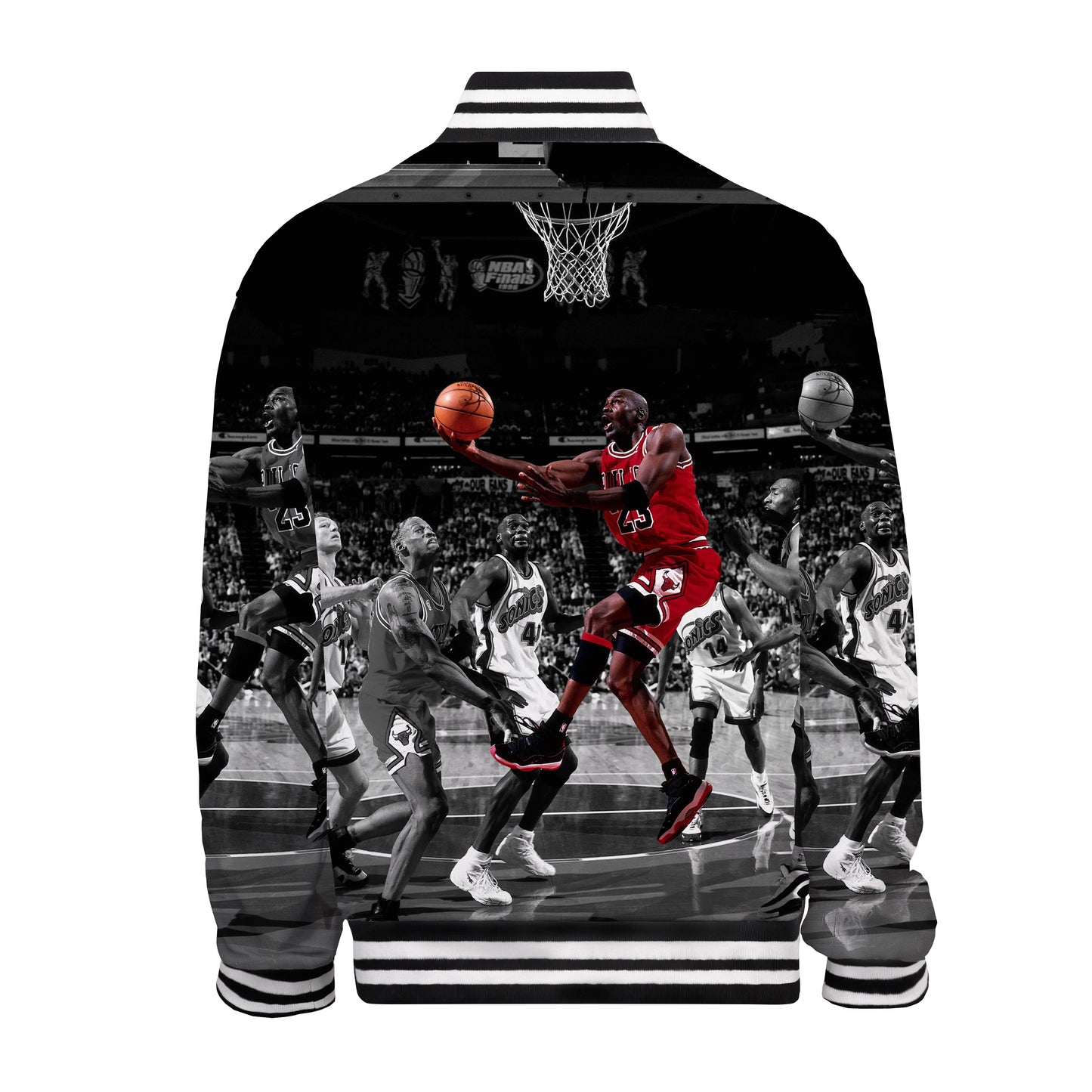 Basketball Freeze Moment Print Bomber Jacket