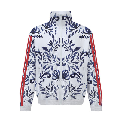 Virgin Mary Print Zip Up Track Suit Top