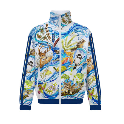 Animal World Print Zip Up Track Suit Top