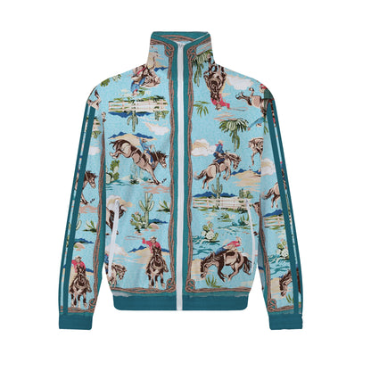 Western Boys Print Zip Up Track Suit Top