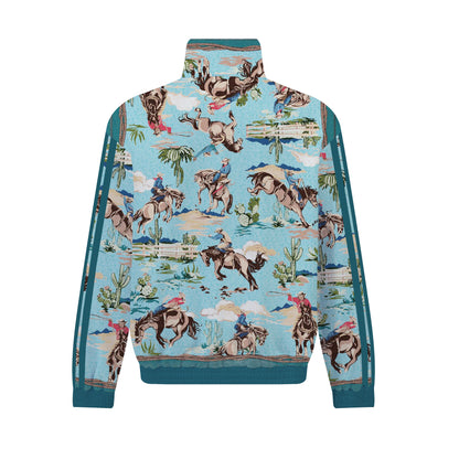 Western Boys Print Zip Up Track Suit Top