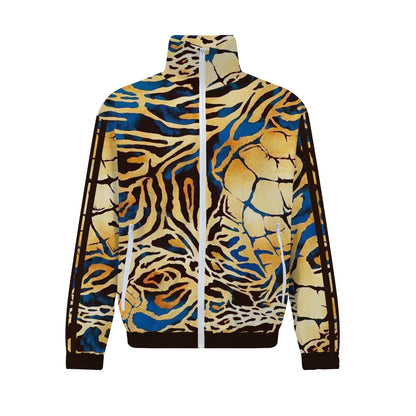 Wild Personality Print Zip Up Track Suit Top