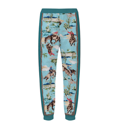 Western Boys Print Elastic Waist Sports Sweatshirt Pants