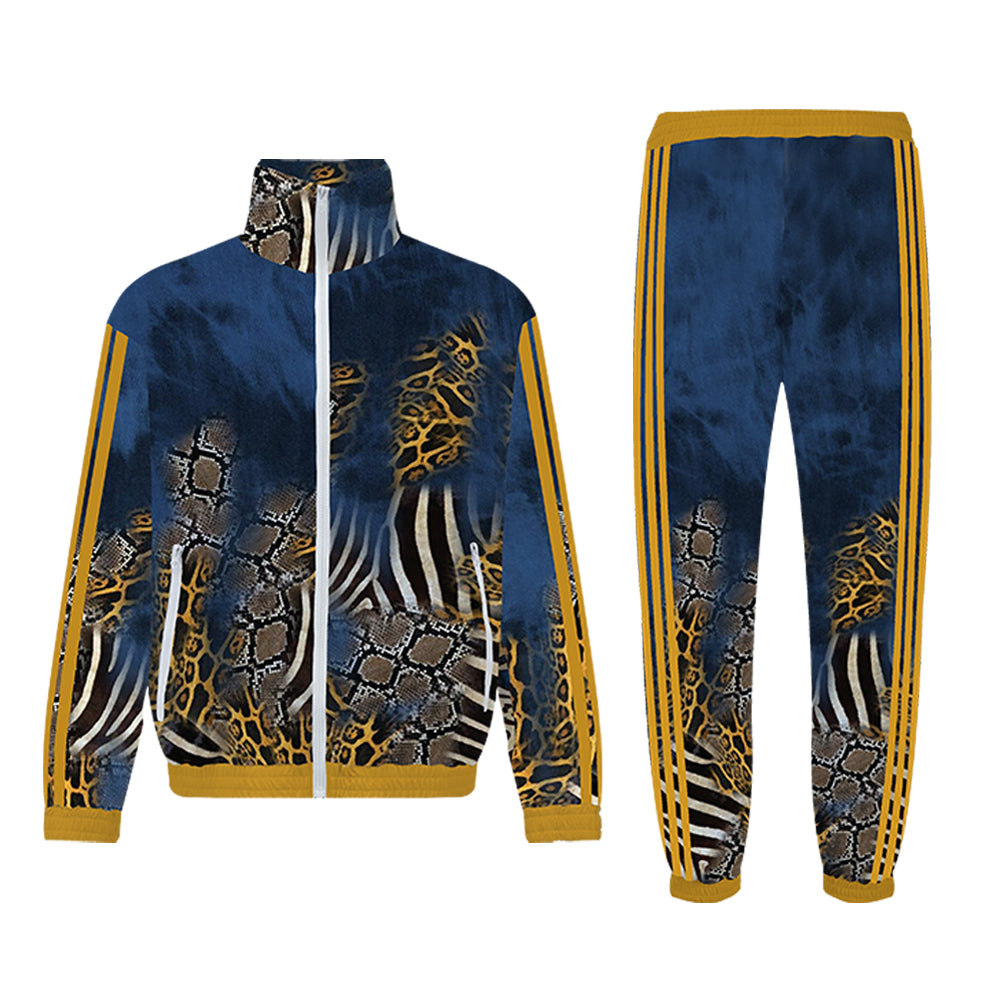 Animal World Personalized Print Zip Up Track Suit Top