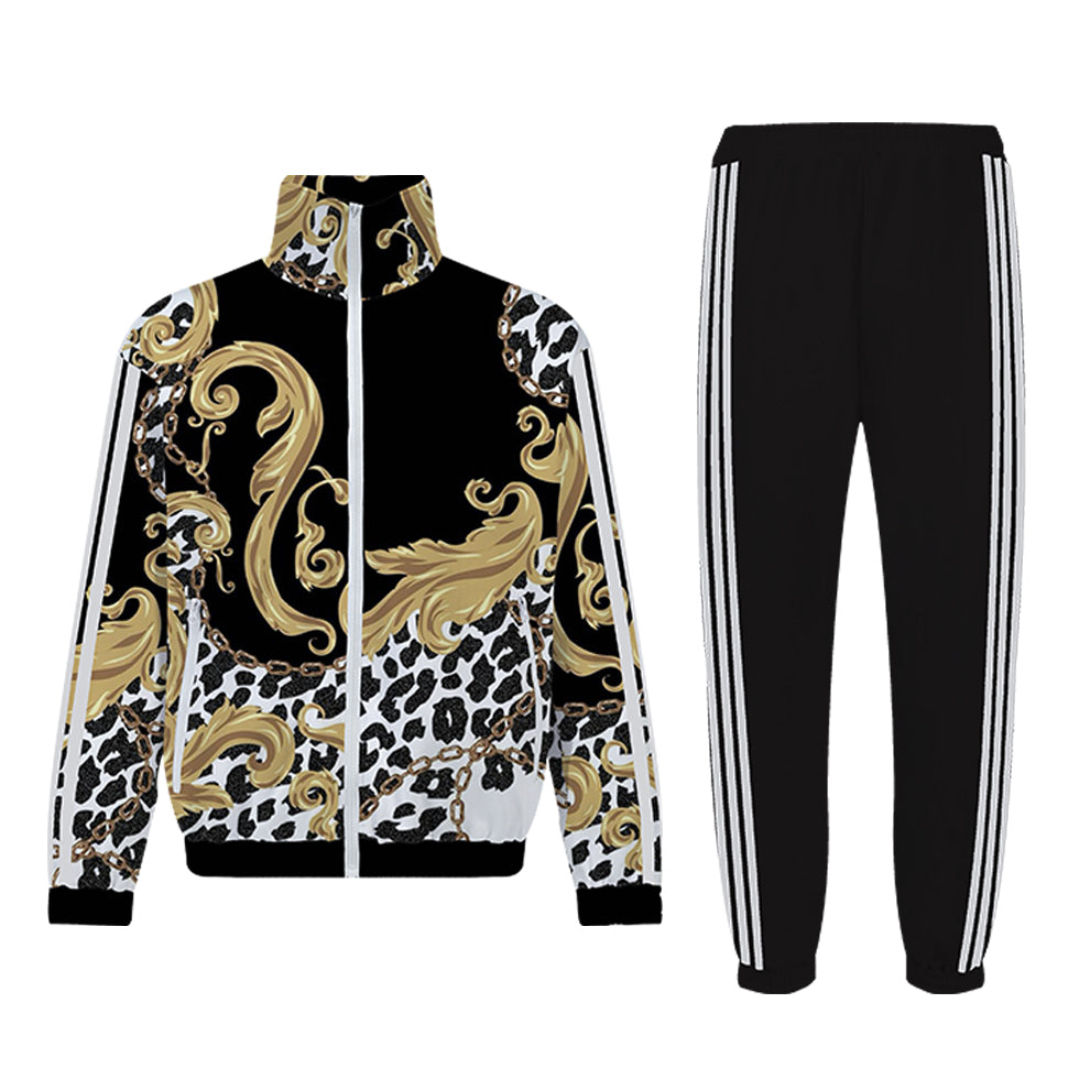 Low-key Luxury Print Zip Up Track Suit Top