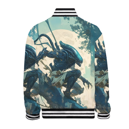 Movie Alien Print Print Bomber Jacket