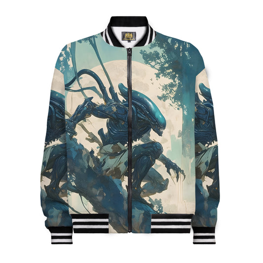 Movie Alien Print Print Bomber Jacket