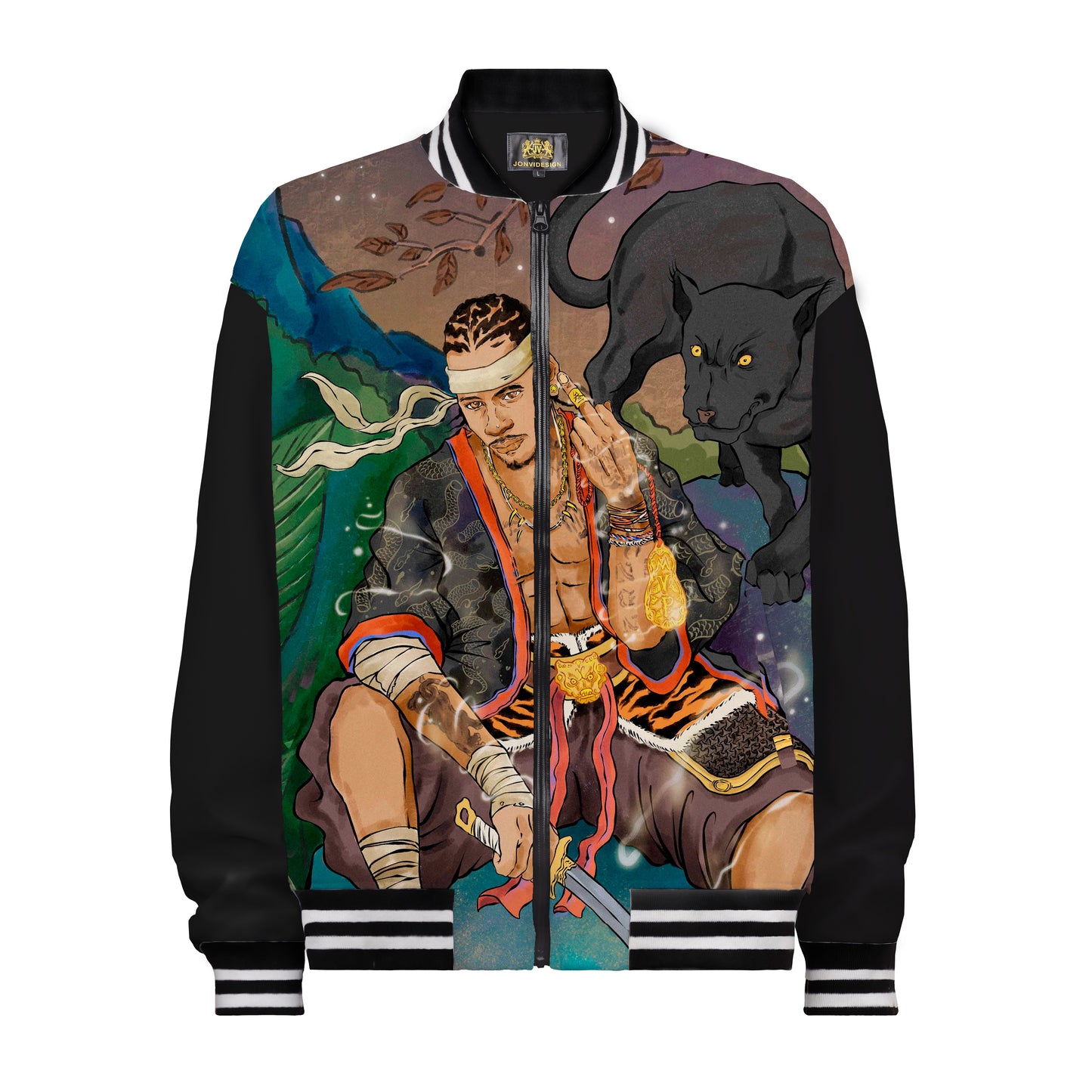 Hunting Game Print Bomber Jacket