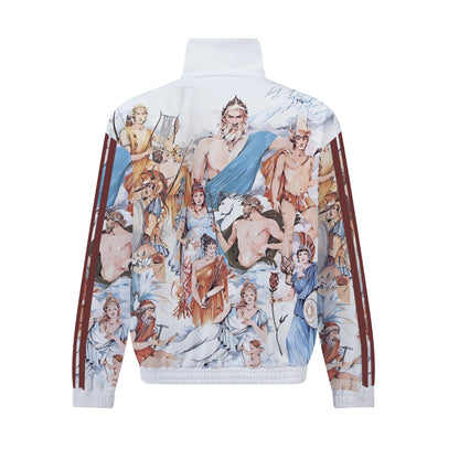 Greek Gods Print Zip Up Track Suit Top