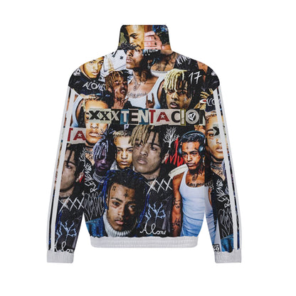 Rapper Print Zip Up Track Suit Top