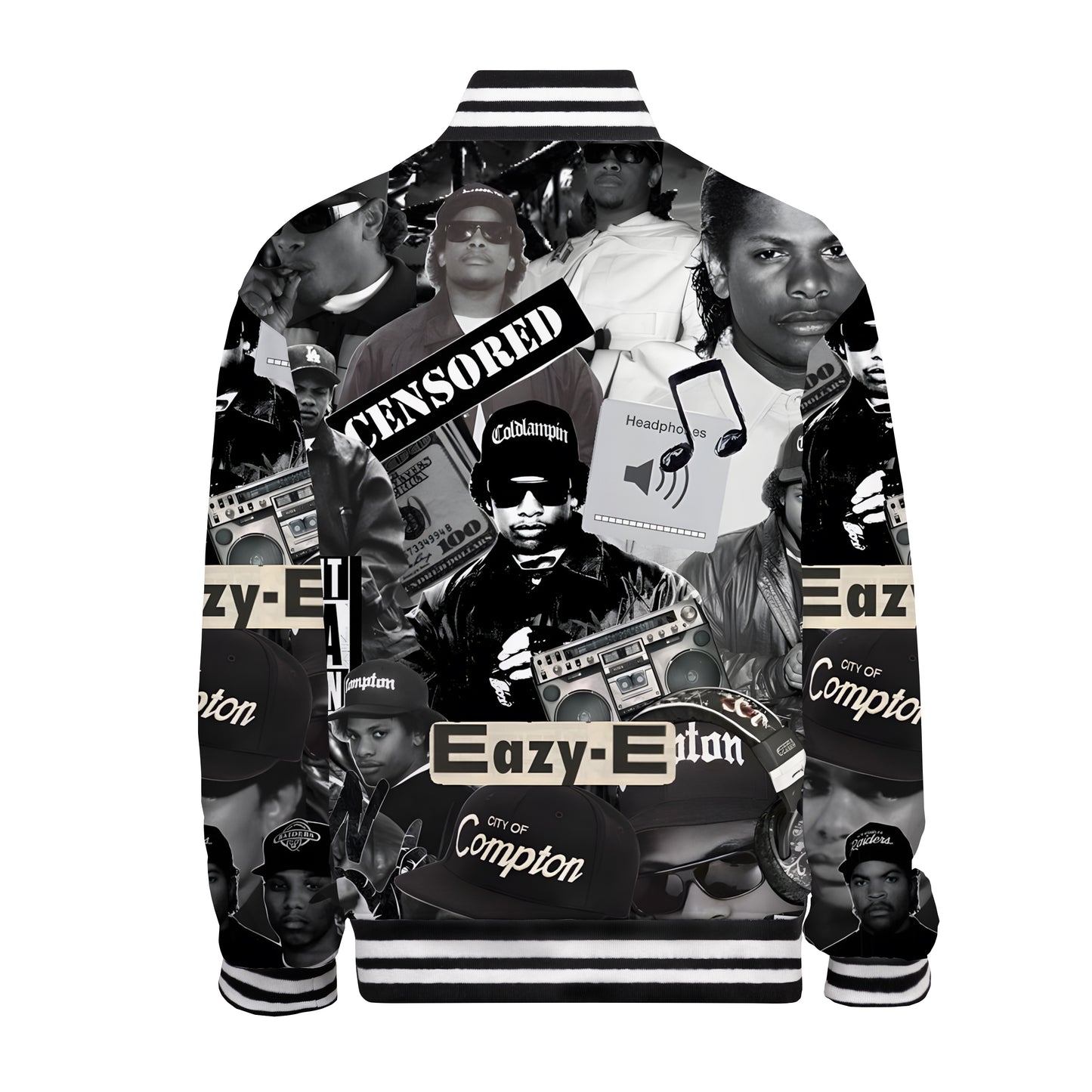 Fashion Hip-Hop Music Print Bomber Jacket