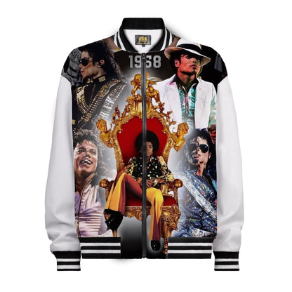 King of Pop Show Print Bomber Jacket