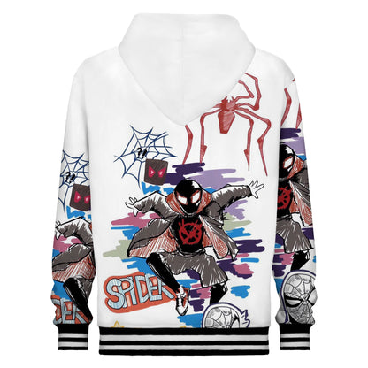 Spider Print Hooded Sweatshirt