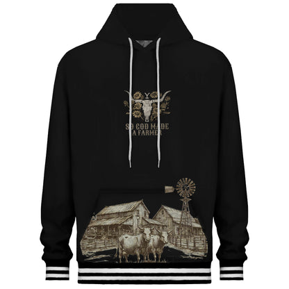 Westworld Western Cowboy Print Black Hoodie