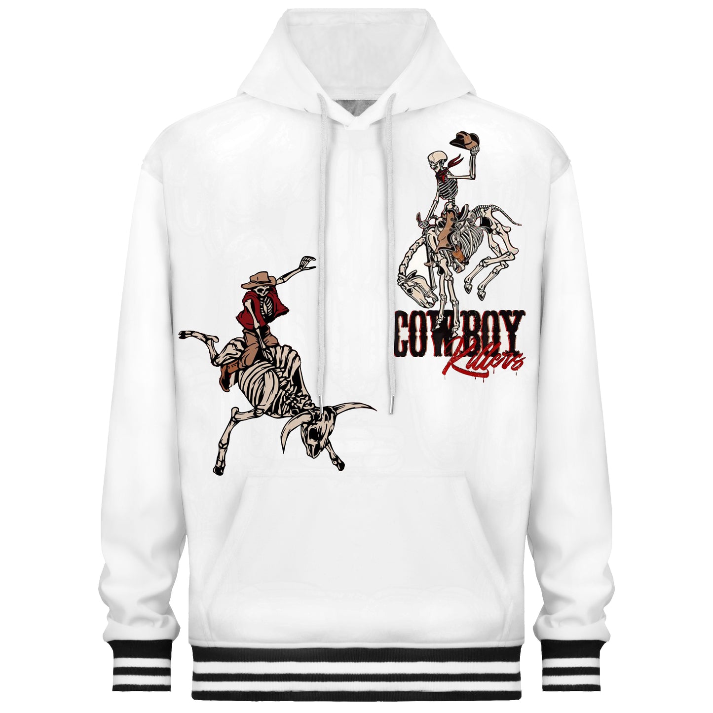 Cowboy Print White Hoodie