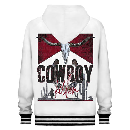 Cowboy Print White Hoodie