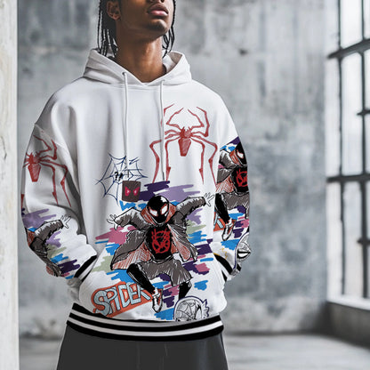 Spider Print Hooded Sweatshirt