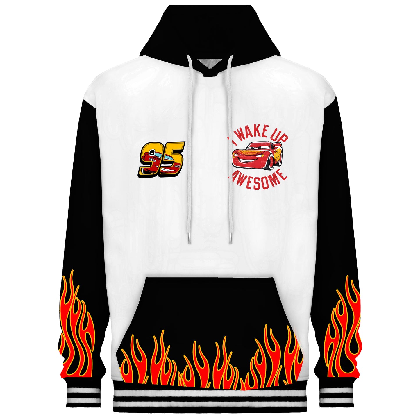 Burning Flame Print Hooded Sweatshirt