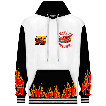 Burning Flame Print Hooded Sweatshirt